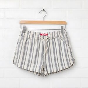 Unionbay Striped Shorts Women Large Blue White Drawstring Nautical Coastal